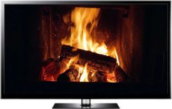 looping fireplace video