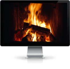 fireplace video to loop on any screen