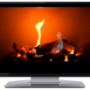 Ultrawide fireplace screensaver video