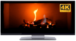 Ultrawide fireplace screensaver video